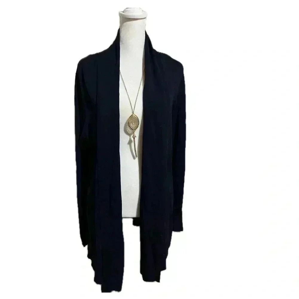 Cyrus dark blue lightweight open front cardigan Large